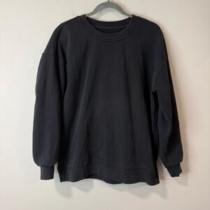 Lululemon Women's Perfectly Oversized Crew Sweatshirt Black Terry Atheisure